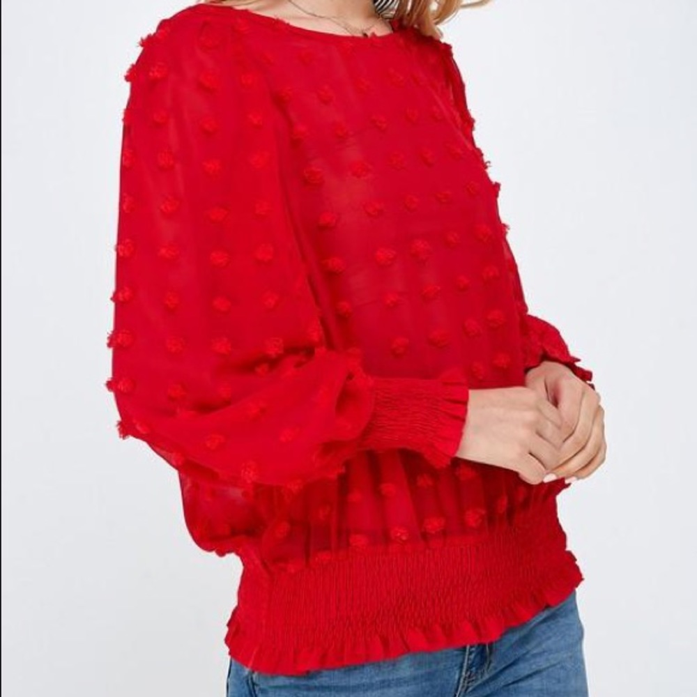 Sheer Polka Dot Shift Top